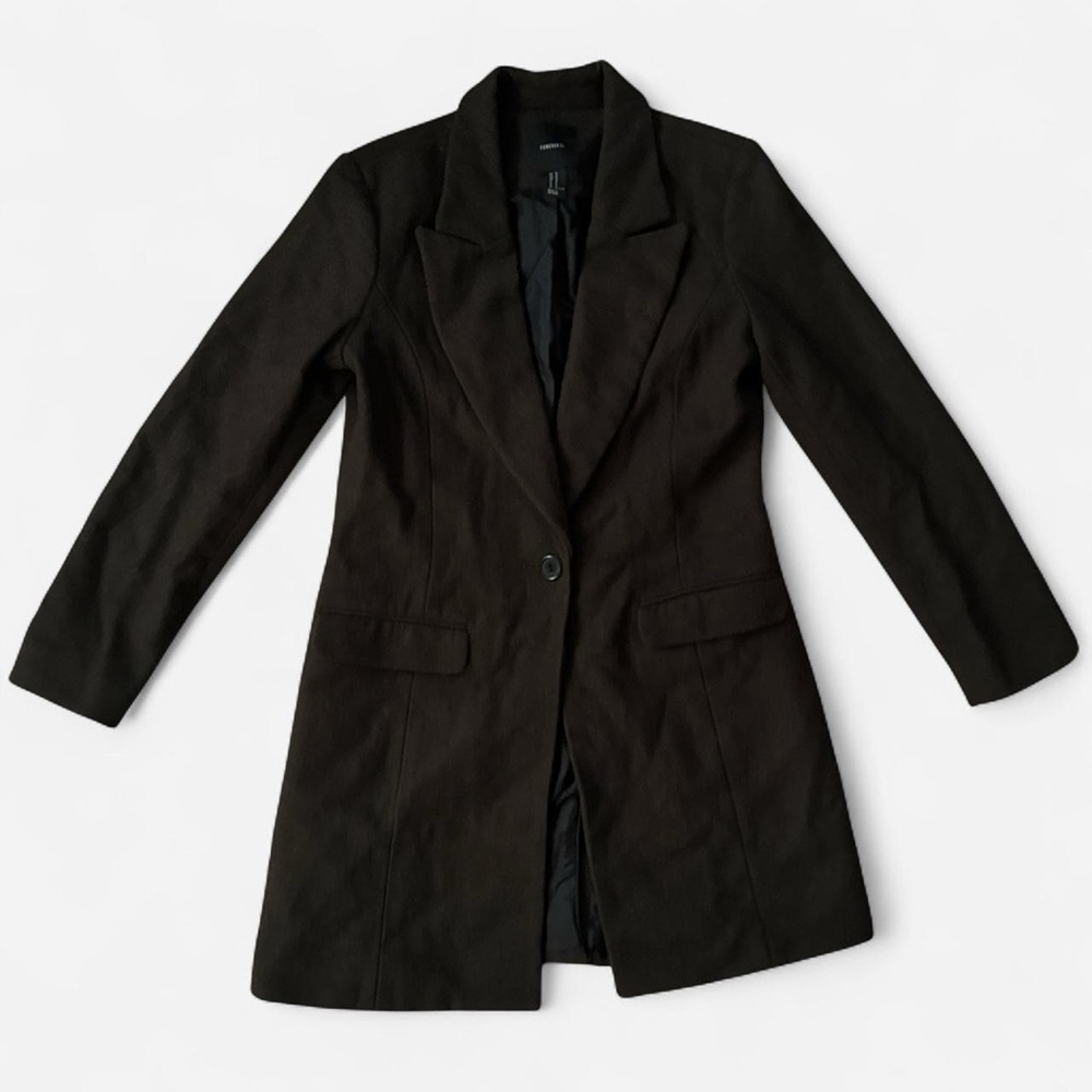 Brown wool midi coat